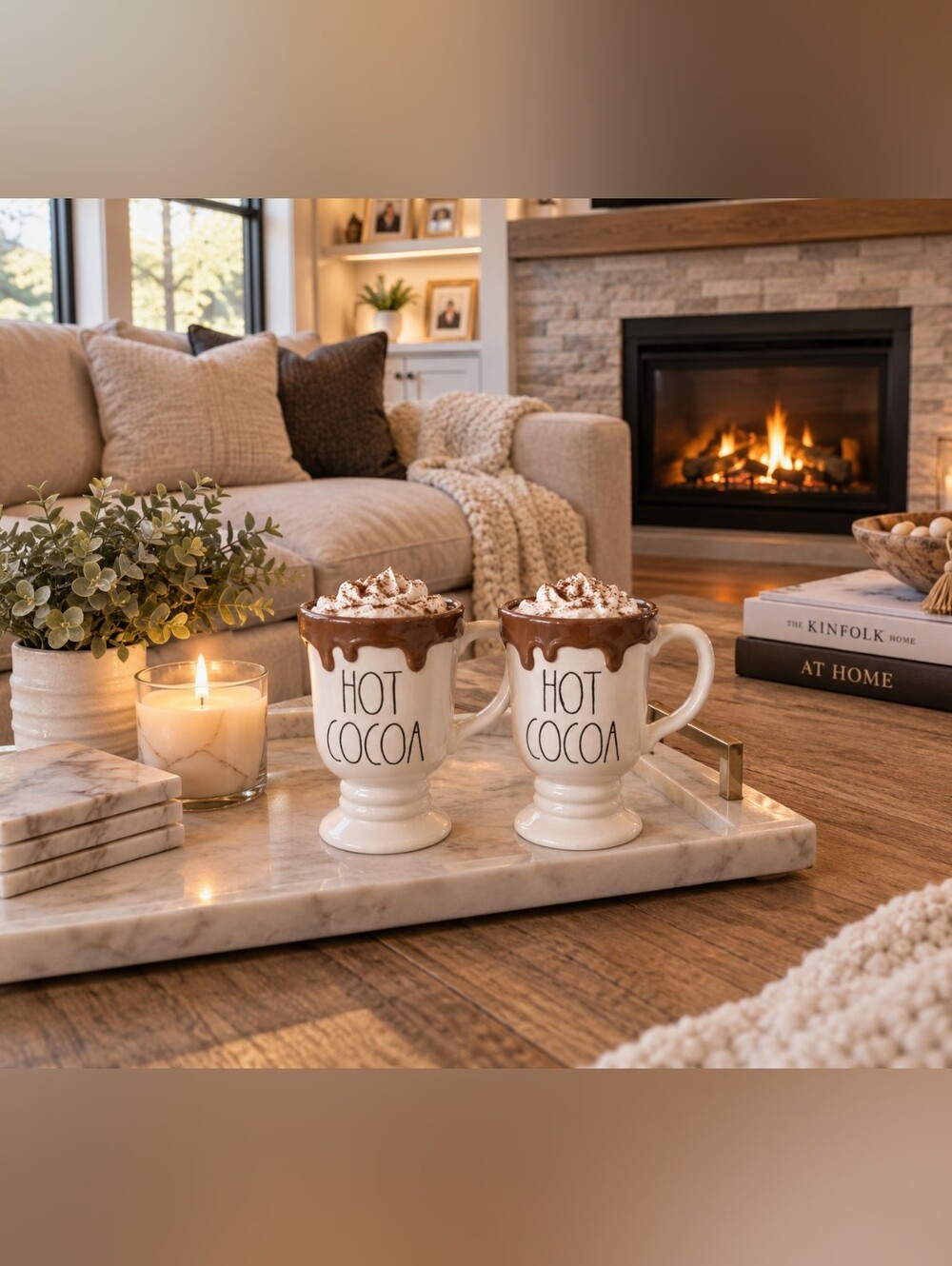 SET OF 2 RAE DUNN HOT COCOA MUGS